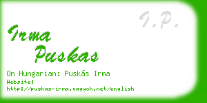 irma puskas business card