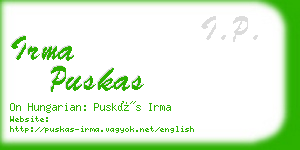 irma puskas business card